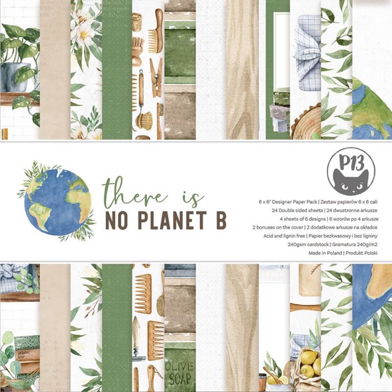 Scrapbookingpapper - 15x15 cm - There is no planet B