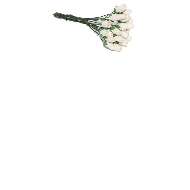 Vita rosenknoppar - 0,8cm - 100st