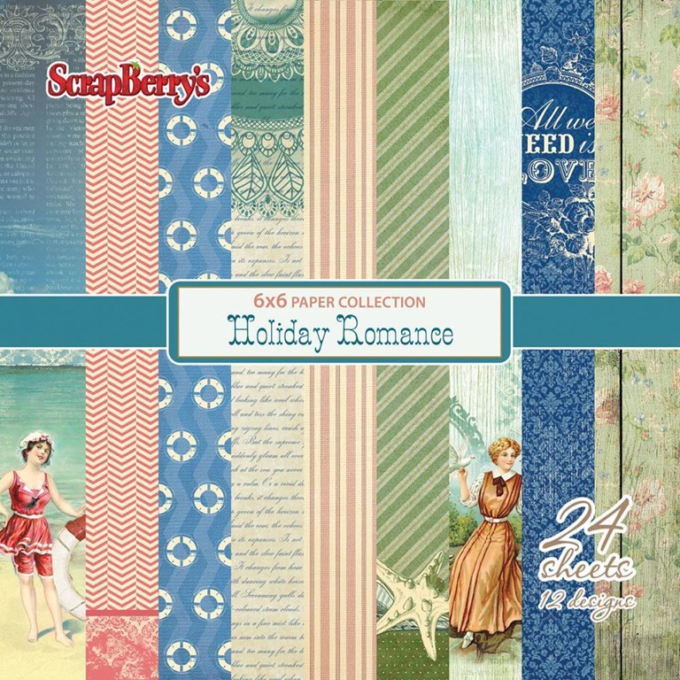 Pappersblock - Scrapberrys - 15x15cm - Holiday Romance - 24st ark