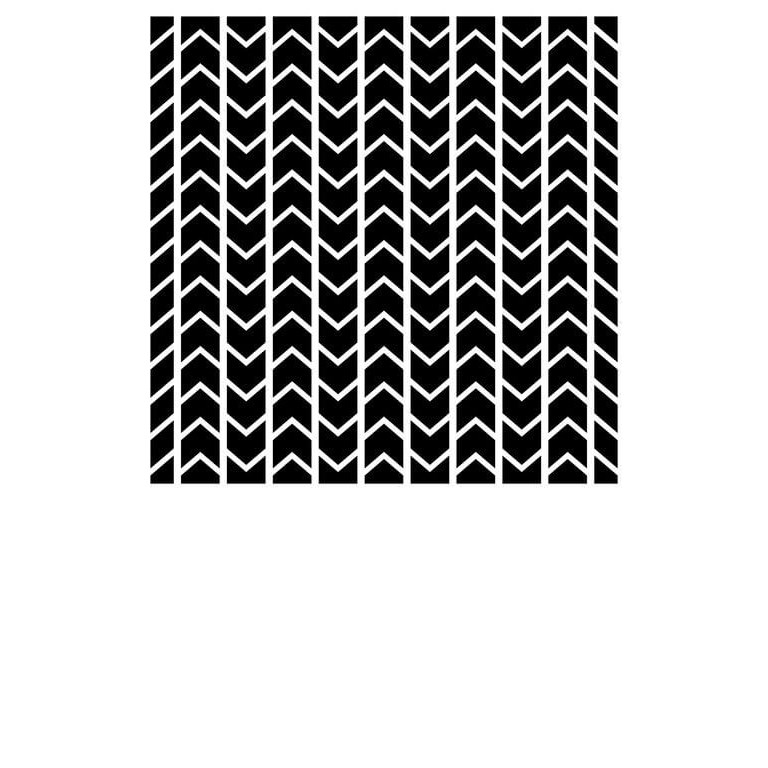 Mixed Media Stencil - 15,2x15,2cm - Chevron Pattern