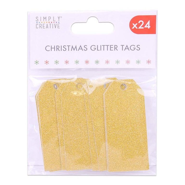 Simply Creative Basics - Christmas Glitter Tags - Gold