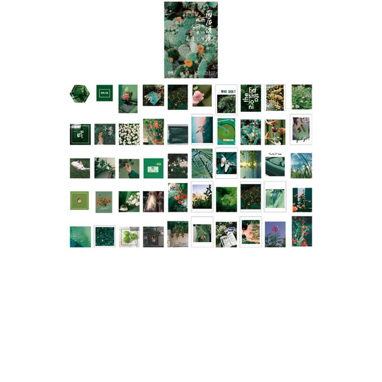 Stickers - Blandade gröna motiv - 100st