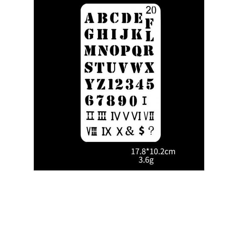 Stencil - Alfabet - 17,8x10,2cm