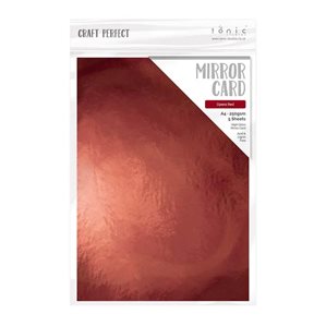 A4 Metallic Mirror Card - Opera Red - Gloss - 5st