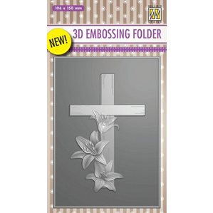 3D Embossingfolder - Cross with lilies