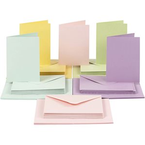 Kort och kuvert - 50-pack - A6 - Pastel