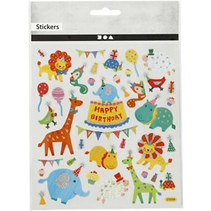 Ark med stickers 15x16,5cm - Happy Birthday