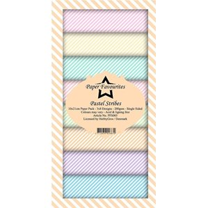 Scrapbookingpapper - Slimline - Pastel Stribes - 10x21cm