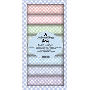Scrapbookingpapper - Slimline - Pastel Gingham - 10x21cm