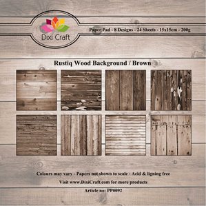 Pappersblock - Dixi Craft - Rustic Wood Brown - 15x15cm