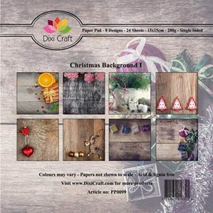Pappersblock - DIXI Craft - Christmas Background - 15x15cm