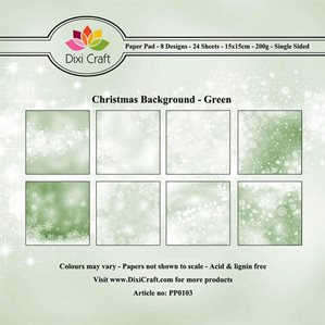 Pappersblock - DIXI Craft - Christmas Background Green - 15x15cm
