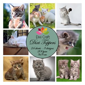 Pappersblock - DIXI Craft - Toppers Kittens - 9x9cm