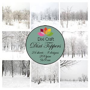 Pappersblock - DIXI Craft - White Winter - 9x9cm