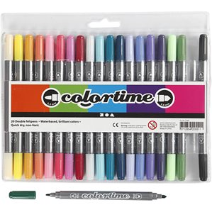 Colortime Tuschpennor - Storpack Mixade färger - 20st