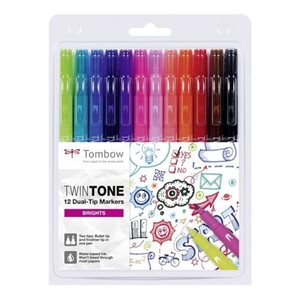 Tombow - Twintone Dual-tip Markers - Brights