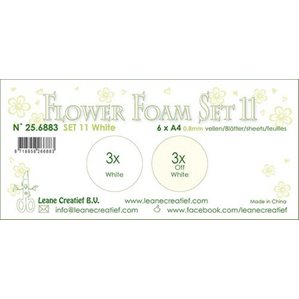 Flower Foam - A4 - 6st ark - Vita nyanser