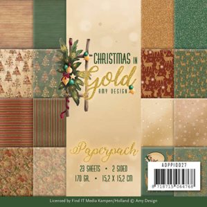 Paper pack - 15x15cm - Christmas in Gold