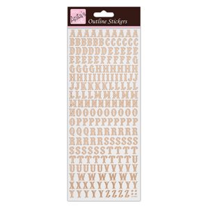 Outline Stickers - Traditional Alphabet - Rose Gold