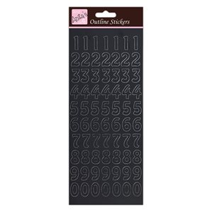 Outline Stickers - Large Numbers - Black