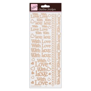 Outline Stickers - With Love - Rose Gold