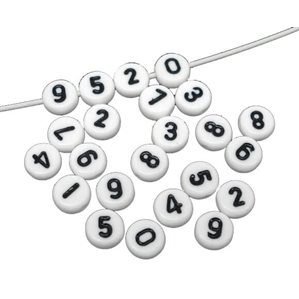 Pärlor med siffror - Vita - 500st