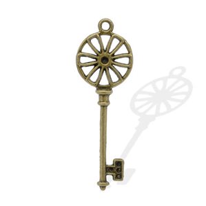 Charms - Nyckel - Antik guld - 6,4cm - 10st