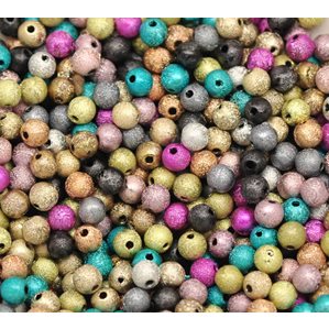 Frostade Pärlor i mixade färger - 500st - 6mm