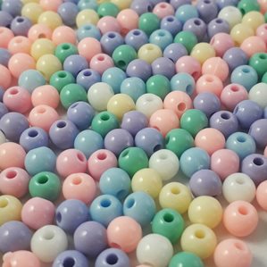 Pastellfärgade pärlor - 500st - 6mm