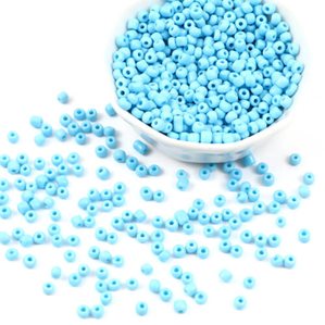 Glaspärlor - Seed Beads - 4mm - 100g - Ljusblå