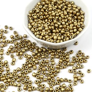 Glaspärlor - Seed Beads - 4mm - 100g - Guld