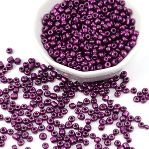 Glaspärlor - Seed Beads - 3mm - 50g - Lila metallisk