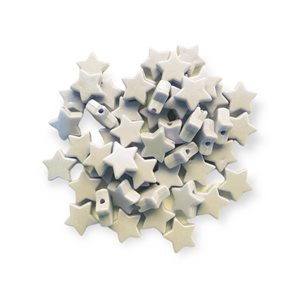 Stjärnpärlor med pärlemoryta - 11mm - 50st - Cremegrå