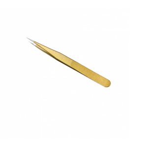 Pincett rostfritt stål - Liten, rak spets 13,4cm - Guld