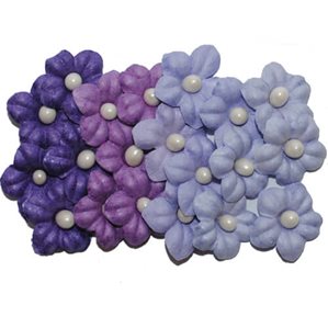 Blommix - Små blommor med pärlor - 20st - Lila