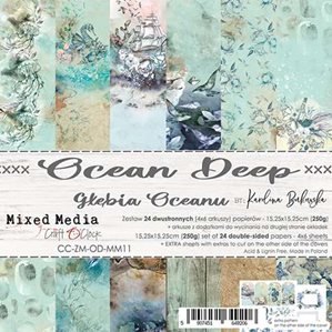 Scrapbookingpapper - 15x15cm - Ocean Deep