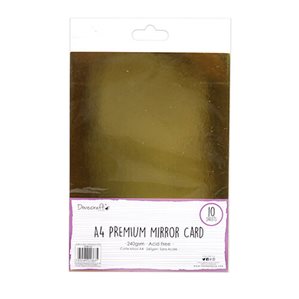 A4 Metallic Mirror Card - Gold - 10st