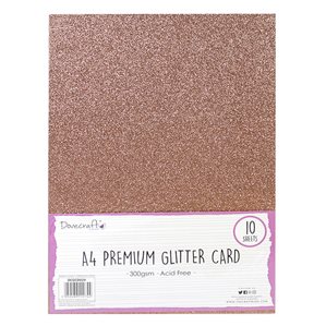 A4 Glitter Card - Dark Rose Gold - 10st