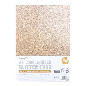 A4 Double Sided Glitter Pack - Rose Gold - 350gsm - 6st