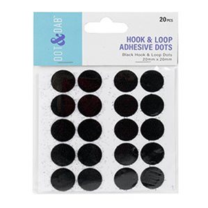 Hook & Loop - Svart självhäftade kardborre - 2cm - 10st set