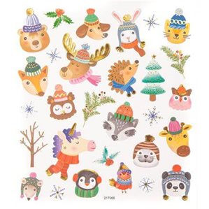 Ark med stickers 15x16,5cm - Christmas Animals