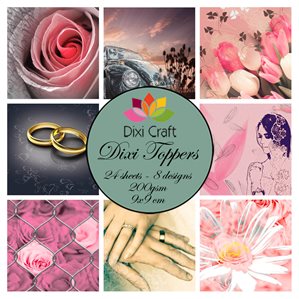 Pappersblock - DIXI Craft - Toppers Wedding - 9x9cm