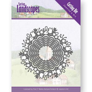 Jeanines Art Dies - Spring Landscapes - Spring Scalloped Circle