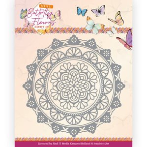 Jeanines Art Dies - Perfect Butterfly Flowers - Mandala Circle