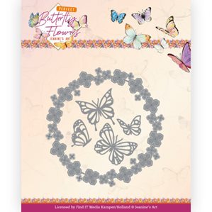 Jeanines Art Dies - Perfect Butterfly Flowers - Butterfly Wreath