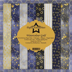Scrapbookingpapper - 30x30cm - Watercolour Gold