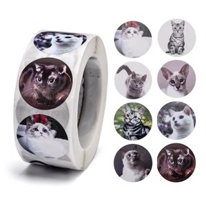 Stickers på rulle - Katter - 500st