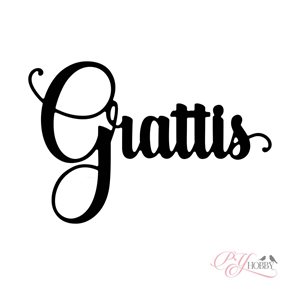 PY Hobby Dies - Grattis - 8,1 x 5,4cm