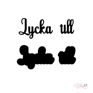 PY Hobby Dies - Lycka Till - Med bakgrund - 5,4 x 2,2cm