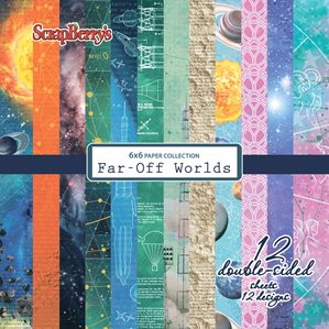 Scrapbookingpapper - 15x15cm - Far-Off Worlds